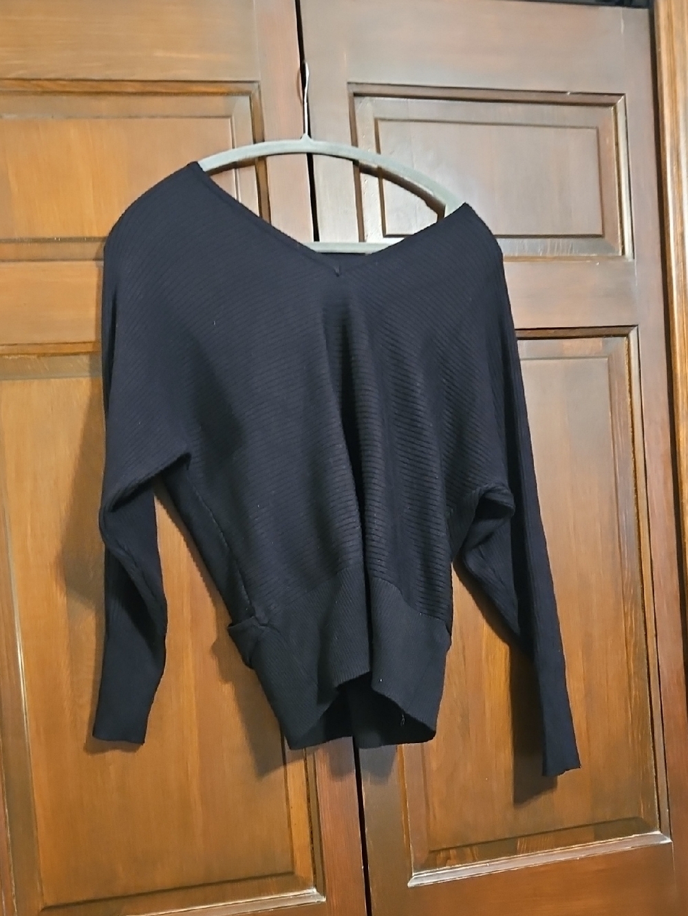 Pink Rose Black Sweater